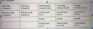 Final Exam schedule released